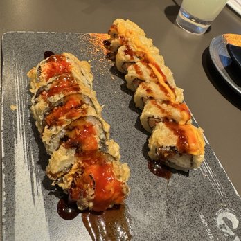 Crazy Sushi and Hibachi - Paint Lady and Lucky Buddha rolls...perfect combinations of flavors...presentations were great...every ingredient, fresh - Sushi Bars Near Me - Wesley Chapel, Florida
