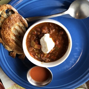 Jules' Bistro - Hearty steak chili with Frank's hot sauce. - New American Near Me - St. Cloud, Minnesota