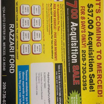 Razzari Ford - $37 acquisition sale doesn't mean anything - Car Dealers Near Me - Merced, California Razzari Ford - $37 acquisition sale doesn't mean anything - Car Dealers Near Me - Merced, California