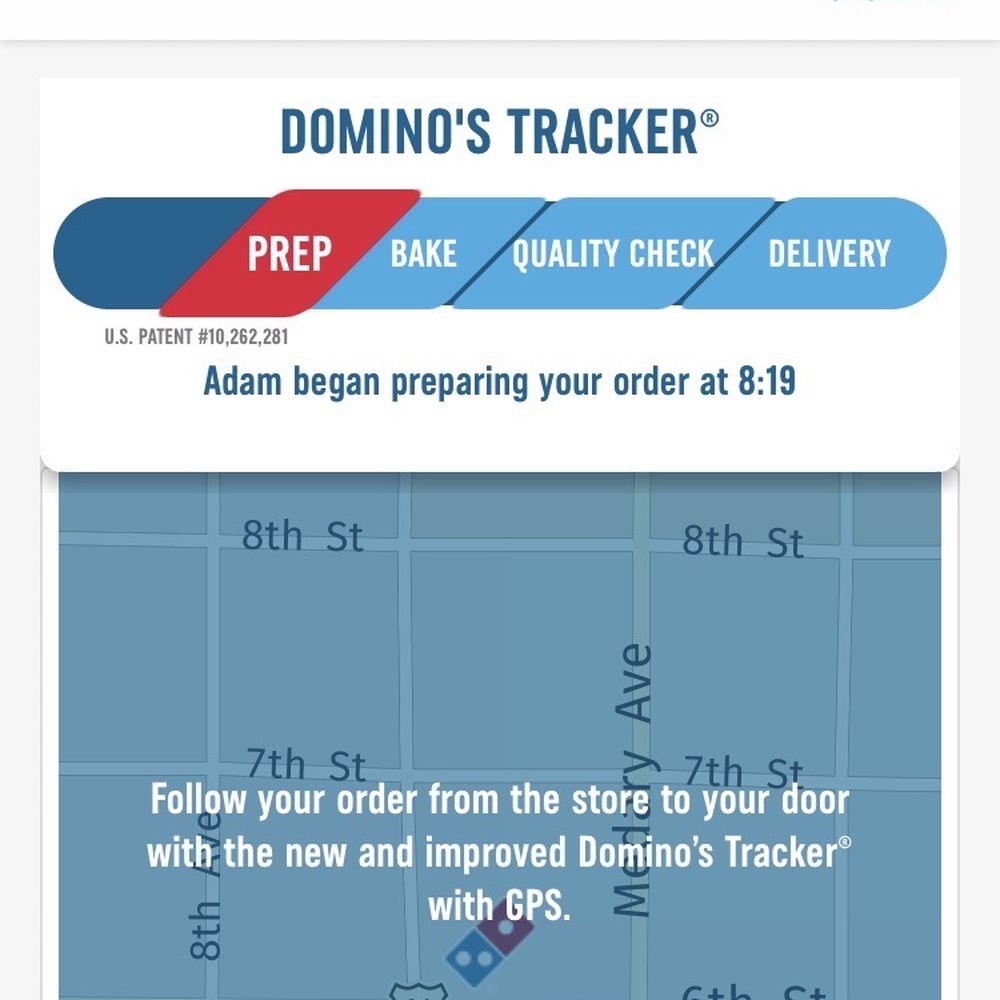 the location of domino's tracker