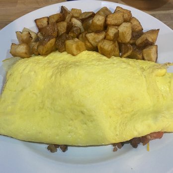 Angels cafe - Seattle omelette. Bacon, tomatoes and avocados with home fries. - Breakfast & Brunch Near Me - Pasco, Washington Angels cafe - Seattle omelette. Bacon, tomatoes and avocados with home fries. - Breakfast & Brunch Near Me - Pasco, Washington
