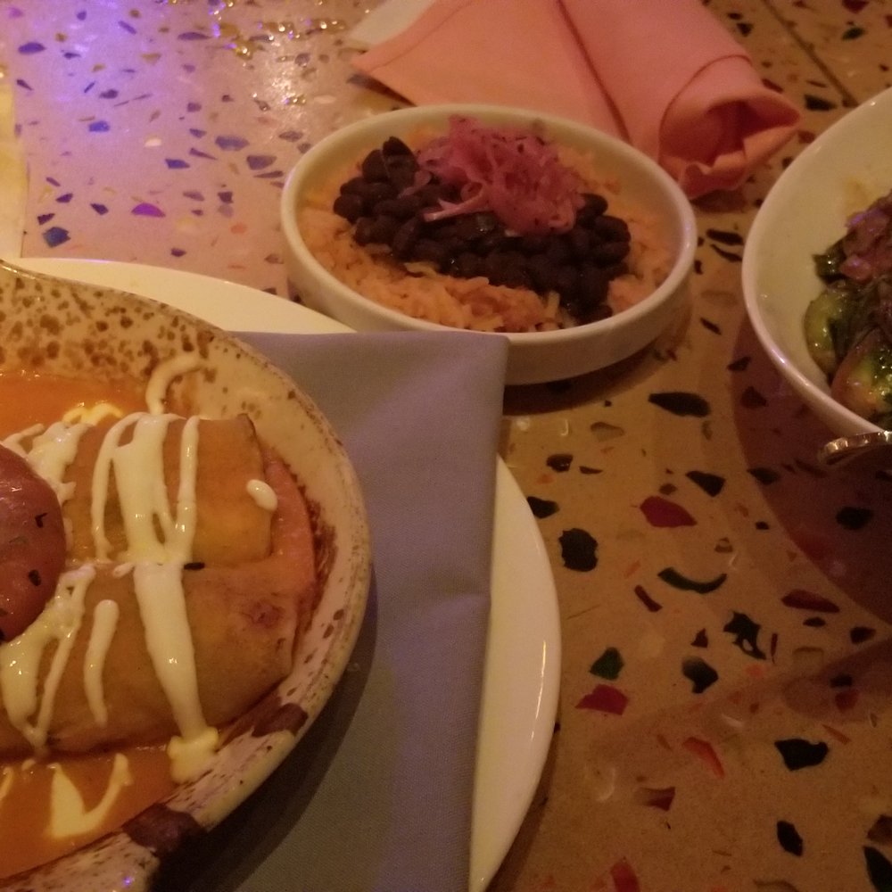 El Vez - Black Bean Enchilada & Brussel Sprouts - Mexican Near Me - Philadelphia, Pennsylvania