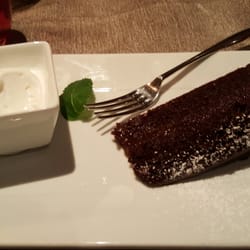 Agriturismo Casa AL Campo di Tisi / Stefano - Austrian chocolate cake with soured cream ice cream. The perfect balance.