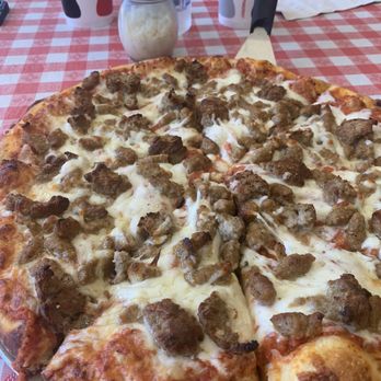 Uncle Gino’s Pizzeria - Large meatball and Italian sausage pizza - Pizza Near Me - Temecula, California