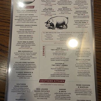 Gus's Barbecue - Lunch/dinner menu pg 1 - Barbeque Near Me - South Pasadena, California Gus's Barbecue - Lunch/dinner menu pg 1 - Barbeque Near Me - South Pasadena, California
