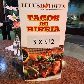 Lulu's Hot Oven - a tacos de birria menu - Pizza Near Me - South Jordan, Utah