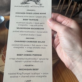 Marrow - Tasting menu-generous portions and deliciousness. The beef cheek pierogis were gone before I could snap a sly pic. - New American Near Me - Detroit, Michigan
