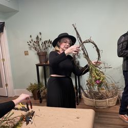 Soapbox Salon - Hannah offering witch wreath making.