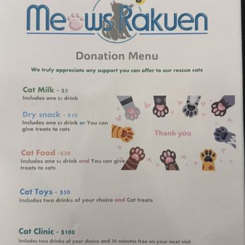 Cat Cafe Meows Rakuen - Menu 1 of 3 - Cafes Near Me - Gardena, California Cat Cafe Meows Rakuen - Menu 1 of 3 - Cafes Near Me - Gardena, California