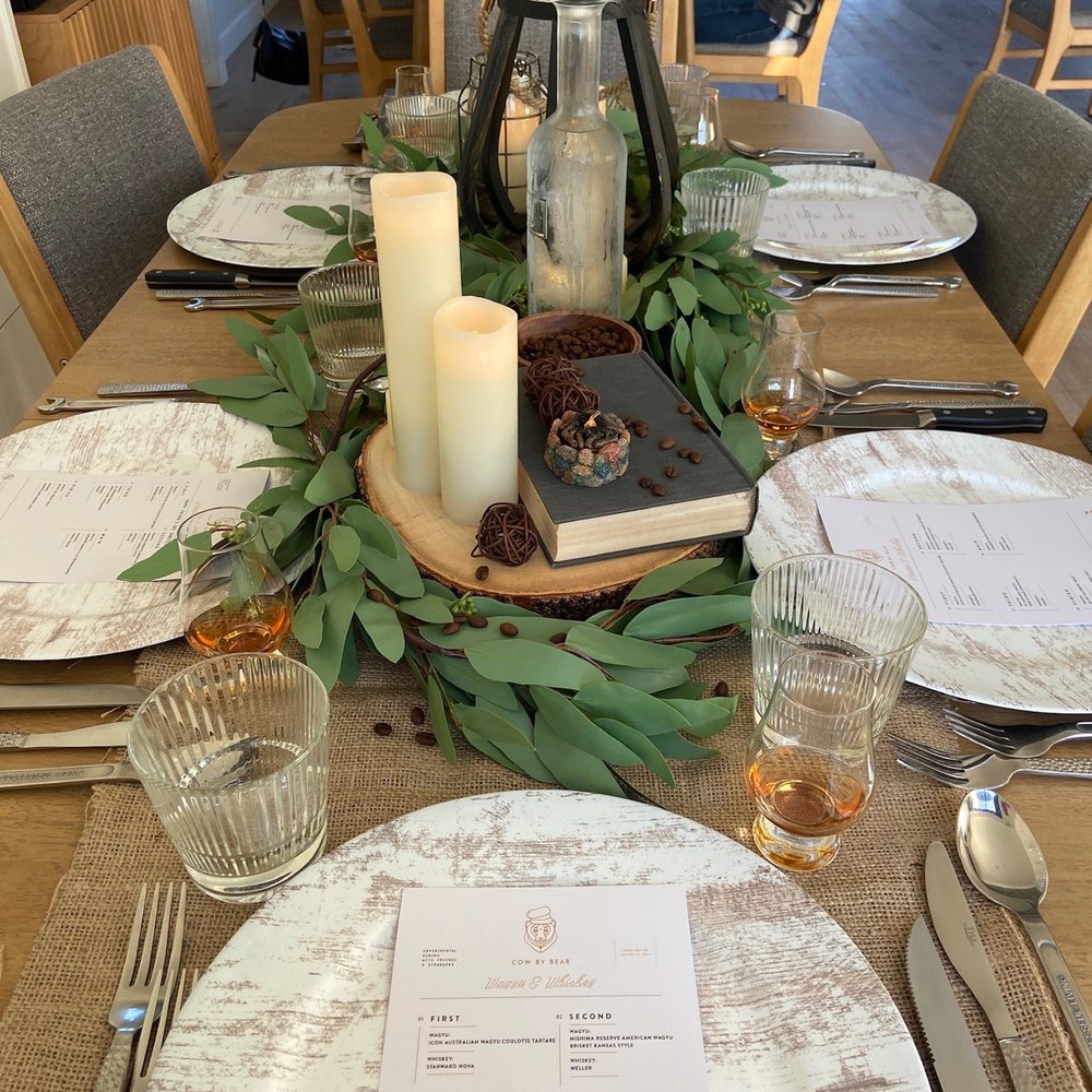 Cow By Bear - Dinner table setting - Steakhouses Near Me