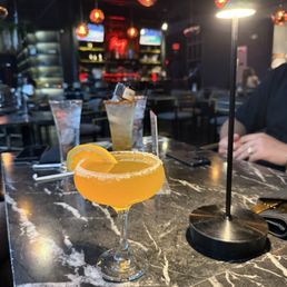 Peach Hennessy drink