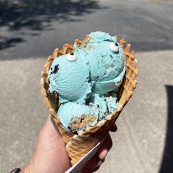The Main Street Creamery - Cookie Monster Waffle Cone