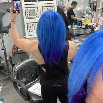 Andy Lam Hair Studio - After going platinum, it was time for some fun!!! Purple and blue. - Hair Stylists Near Me - Tustin, California