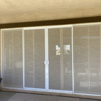 Screenmobile - Coachella Valley - French doors with solar screen to block out the sun. - Door Sales/Installation Near Me - Thousand Palms, California