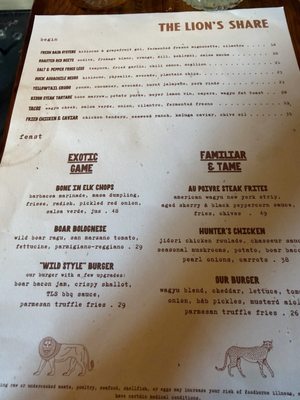 Menu photo 1 The Lion's Share San Diego, CA Menu photo 1 The Lion's Share San Diego, CA