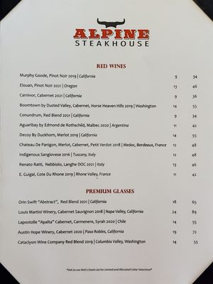 Menu photo 7 Alpine Steakhouse Sarasota, FL