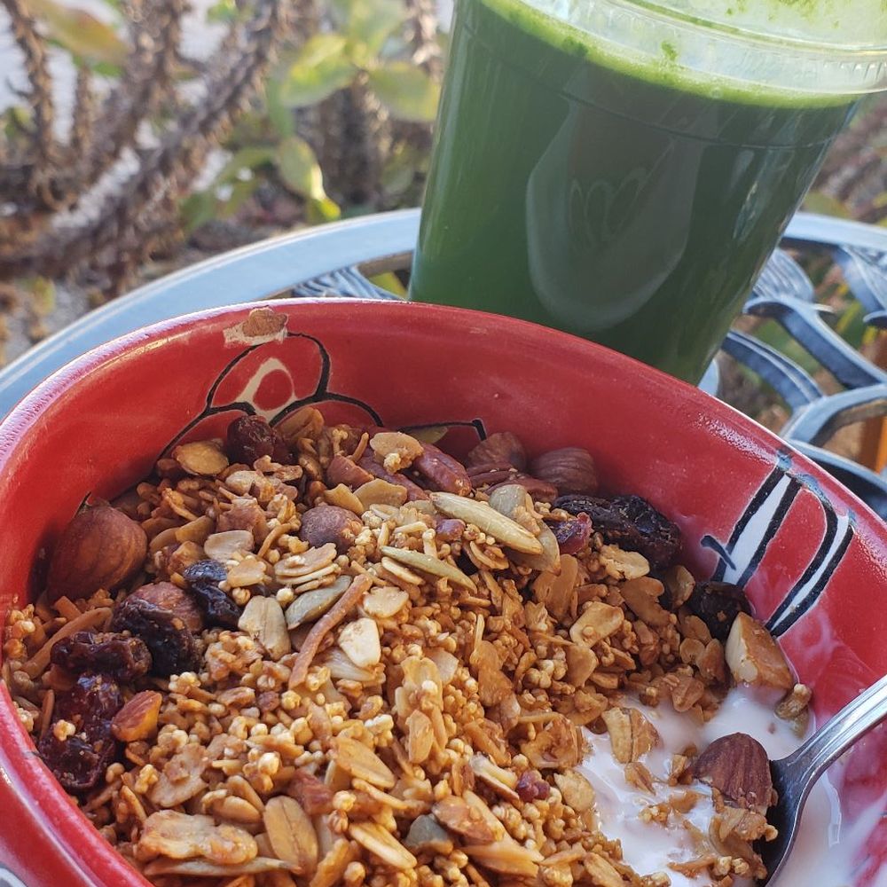 Made to order juice and granola Made to order juice and granola