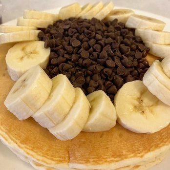 EJ's Luncheonette - Banana chocolate chip pancakes - Diners Near Me - New York, New York EJ's Luncheonette - Banana chocolate chip pancakes - Diners Near Me - New York, New York