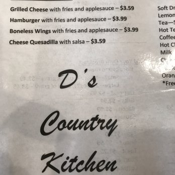 D’s Country Kitchen - Kids Menu - Waffles Near Me - Ellsinore, Missouri