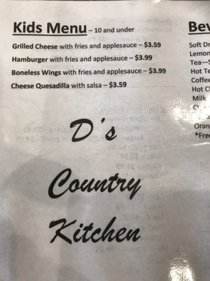 Menu photo 8 D’s Country Kitchen Ellsinore, MO
