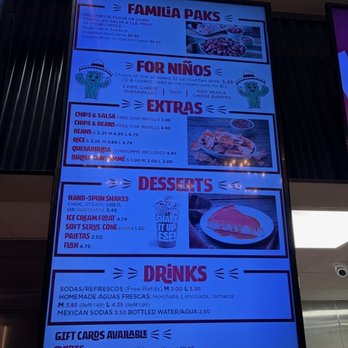 Backyard Taco - Menu board 2 - Tacos Near Me - Gilbert, Arizona