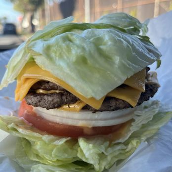 Bixby Classic Burger - The Big Bixby ($12)   A 4 patty beast I had lettuce wrapped - Burgers Near Me - Long Beach, California
