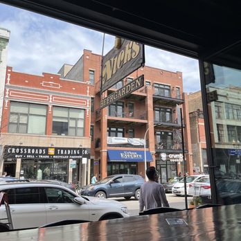 Nick's Beer Garden - Front of the place, open view of Milwaukee Ave. - Beer Gardens Near Me - Chicago, Illinois