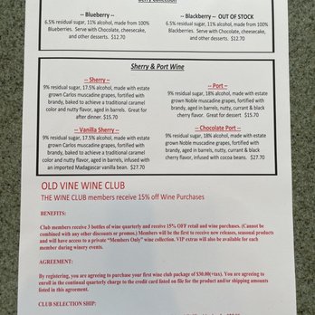 Emerald Coast Wine Cellars - Wine menu (back) - Wine Tasting Room Near Me - Miramar Beach, Florida