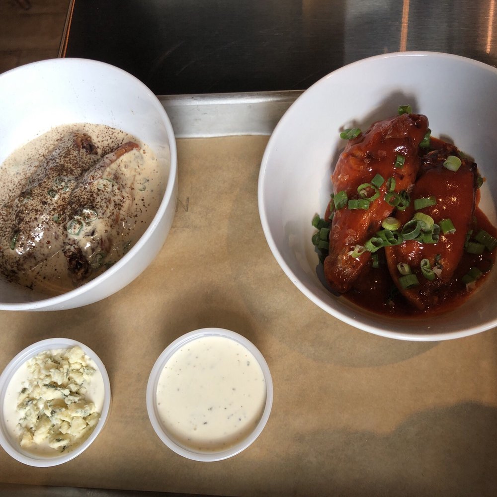 Nomad Eatery - 4 wings half and half - New American Near Me - South Jordan, Utah
