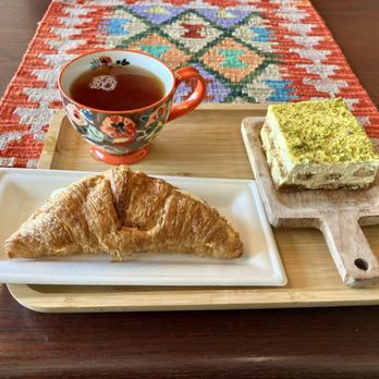 Kabul Corner - Mozzarella croissant, pistachio tiramisu, black tea w/ cardamom - Tea Rooms Near Me - Bloomington, Indiana