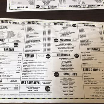 Workers Cafe - Menu - Cafes Near Me - Islington, XGL Workers Cafe - Menu - Cafes Near Me - Islington, XGL