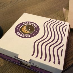 a box of cookies on a table