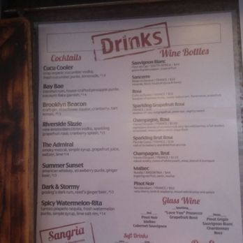 Frying Pan NYC - Drink menu - Bars Near Me - New York, New York