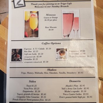 Trigo Café - Brunch menu - Cuban Near Me - Hialeah, Florida Trigo Café - Brunch menu - Cuban Near Me - Hialeah, Florida