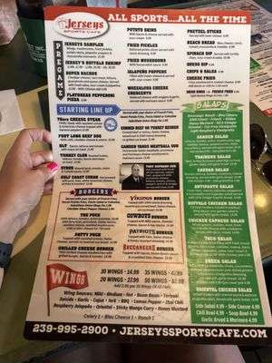 Menu photo 1 Jersey's Sports Cafe N Ft Myers, FL Menu photo 1 Jersey's Sports Cafe N Ft Myers, FL