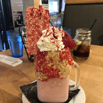 Brownstone Pancake Factory - Strawberry shortcake milkshake - Breakfast & Brunch Near Me - Edgewater, New Jersey