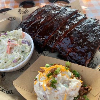 BBQ Pete's - BBQ Ribs Dinner (Half Slab) with Loaded Baked Potato Salad and Classic Cole Slaw- $27 - Barbeque Near Me - Kent, Washington BBQ Pete's - BBQ Ribs Dinner (Half Slab) with Loaded Baked Potato Salad and Classic Cole Slaw- $27 - Barbeque Near Me - Kent, Washington