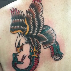 Black Compass Tattoo Company - American Traditional by Seth at Black Compass. It was my first piece and I'm very happy with the finished product!