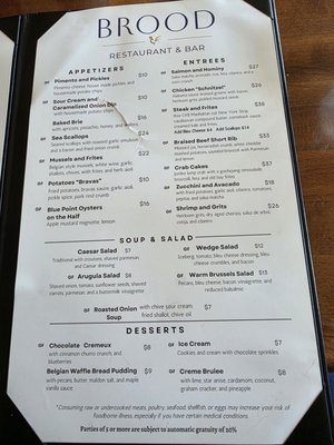 Menu photo 3 Brood Restaurant and Bar Salem, VA