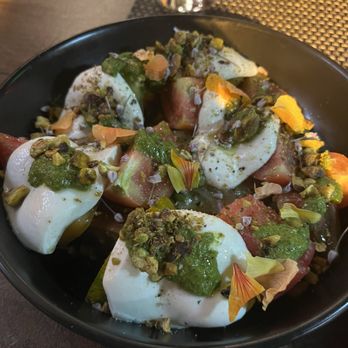 Catherine Lombardi - House-Made Fresh Mozzarella -- prepared with heirloom Jersey tomatoes, pistachio and pesto! - Italian Near Me - New Brunswick, New Jersey Catherine Lombardi - House-Made Fresh Mozzarella -- prepared with heirloom Jersey tomatoes, pistachio and pesto! - Italian Near Me - New Brunswick, New Jersey