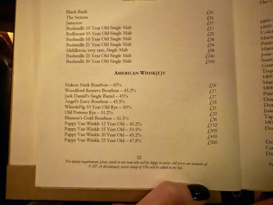 Menu photo 4 The Library Bar London, XGL Menu photo 4 The Library Bar London, XGL