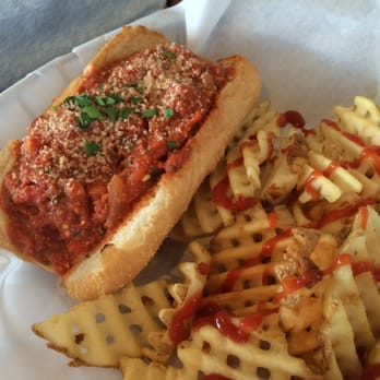 Skip's Kitchen - Meatball sub w/ crisscut fries - Burgers Near Me - Carmichael, California Skip's Kitchen - Meatball sub w/ crisscut fries - Burgers Near Me - Carmichael, California