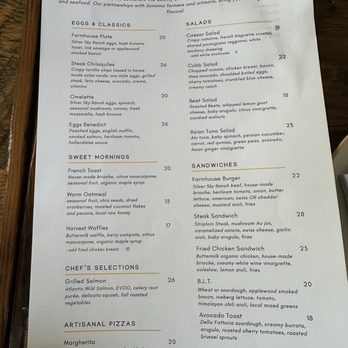 Sonoma Valley Farmhouse  - Menu - American Near Me - Sonoma, California