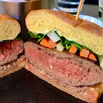 Saigon Social - Inside the Banh Mi Burger ($19) - a wonderful medium rare - Vietnamese Near Me - New York, New York Saigon Social - Inside the Banh Mi Burger ($19) - a wonderful medium rare - Vietnamese Near Me - New York, New York