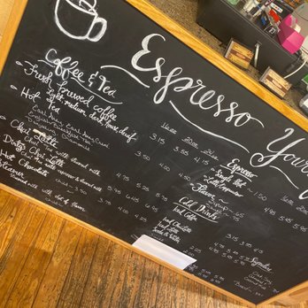 Espresso Yourself - Menu with some of their many options - Gift Shops Near Me - Pigeon Forge, Tennessee