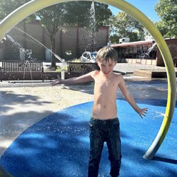 Hurricane Splash Pad - Liam enjoyed the spiral spray