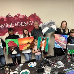 Wine & Design - Our finished paintings!