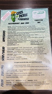 Menu photo 2 Cool Pickle In Paradise Placida, FL Menu photo 2 Cool Pickle In Paradise Placida, FL