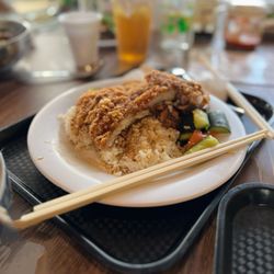 King's Noodle - Fried pork chop over rice