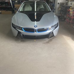 Advanced Auto Body - Before and after of a BMW i8 supercar.